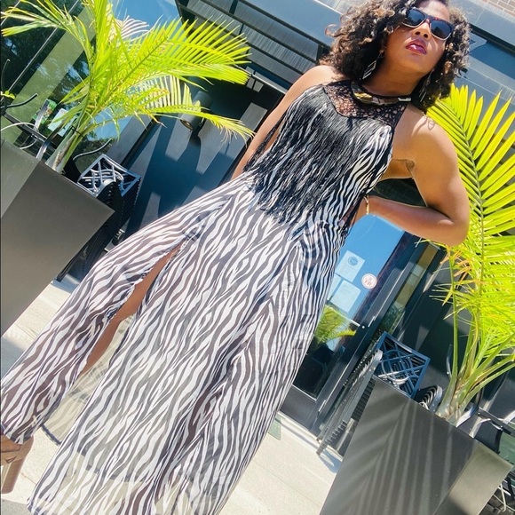 Zebra print fringe sundress - Picture 3 of 9